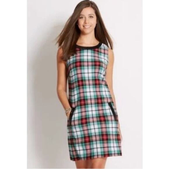 Vineyard Vines Plaid Sleeveless Wool Dress with Sequins Size 4 - Picture 1 of 8